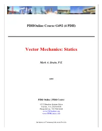Vector Mechanics: Statics