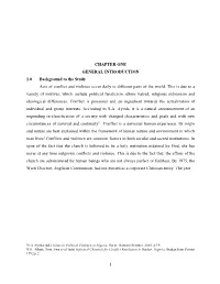 1 CHAPTER ONE GENERAL INTRODUCTION 1.0 Background To