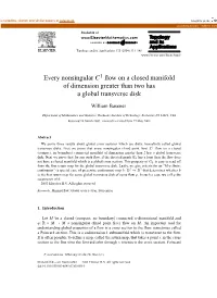 Every Nonsingular C Flow on a Closed Manifold of Dimension Greater Than