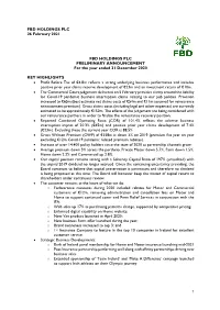 FBD HOLDINGS PLC 26 February 2021 FBD HOLDINGS
