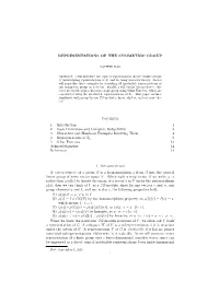 REPRESENTATIONS of the SYMMETRIC GROUP Contents 1. Introduction 1 2. Basic Definitions and Complete Reducibility 2 3. Characters