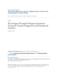 The Design of Complex Weapons Systems in Scorpions: Sexual, Ontogenetic, and Interspecific Variation
