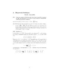 2 Homework Solutions 18.335 " Fall 2004