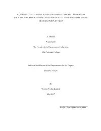 A Qualitative Study of Adventure-Based Therapy, Wilderness Educational Programming, and Experiential Education for Youth Demographics in Need