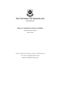 Discovery and Mode of Action of Cyclotides Anjaneya Swamy Ravipati Msc, M.Phil