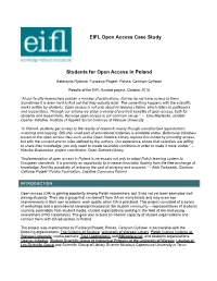 EIFL Open Access Case Study Students for Open Access in Poland