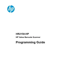 HP Value Barcode Scanner Programming Guide