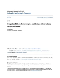 Integration Matters: Rethinking the Architecture of International Dispute Resolution
