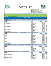 MCCS ITT Mon ‐ Fri: 9 A.M