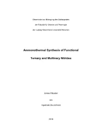 Ammonothermal Synthesis of Functional Ternary and Multinary