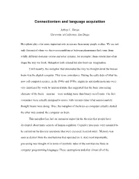 Connectionism and Language Acquisition