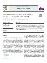 Enhanced Thermoelectric Performance of Bulk Tin Telluride: Synergistic Effect of Calcium and Indium Co-Doping