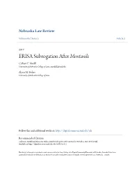 ERISA Subrogation After Montanile Colleen E