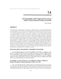 GST Isomorphies of SPT, Represented Or Not, in Odum's