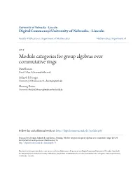 Module Categories for Group Algebras Over Commutative Rings Dave Benson King’S College, D.J.Benson@Abdn.Ac.Uk