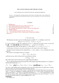 THE COTTON TENSOR and the RICCI FLOW 1. Preliminaries 1 2
