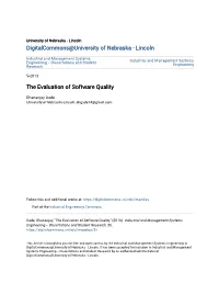The Evaluation of Software Quality