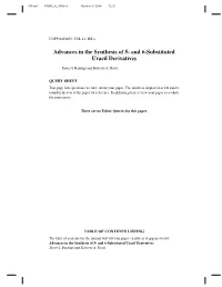 Advances in the Synthesis of 5- and 6-Substituted Uracil Derivatives