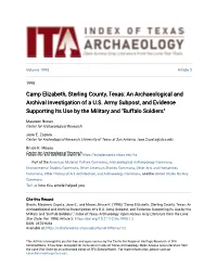 An Archaeological and Archival Investigation of a U.S
