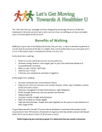 Benefits of Walking