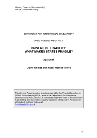 Drivers of Fragility: What Makes States Fragile?