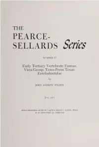PEARCE-SELLARDS Series NUMBER 17 Early Tertiary