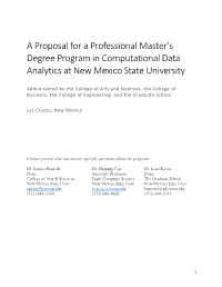 Professional Master of Computational Data Analytics