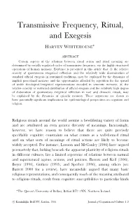 Transmissive Frequency, Ritual, and Exegesis