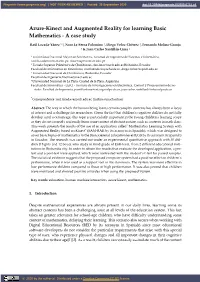 Azure-Kinect and Augmented Reality for Learning Basic Mathematics - a Case Study