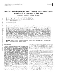 JKCS 041: a Colour–Detected Galaxy Cluster at Zphot ∼ 1.9 With