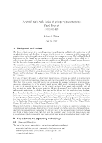 A World-Wide-Web Atlas of Group Representations Final Report GR/S31419