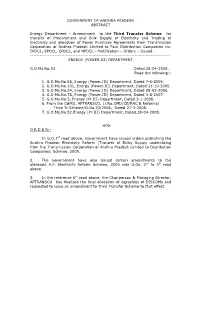 Amendment to the Third Transfer Scheme for Transfer of Procurement