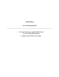 APPENDIX B Forecast Documentation