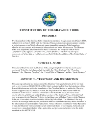 Constitution of the Shawnee Tribe