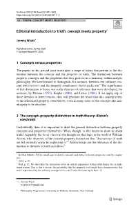 Editorial Introduction to 'Truth: Concept Meets Property'