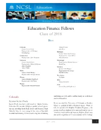 Education Finance Fellows Class of 2018