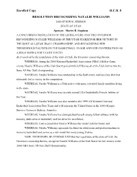 Enrolled Copy H.C.R. 8 RESOLUTION RECOGNIZING NATALIE WILLIAMS