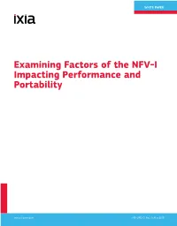 Examining Factors of the NFV-I Impacting Performance and Portability