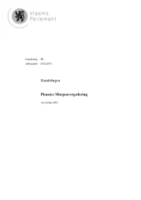 Handelingen Plenaire Morgenvergadering