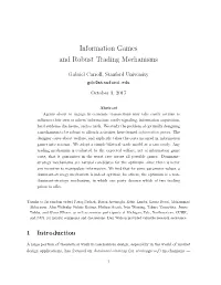 Information Games and Robust Trading Mechanisms