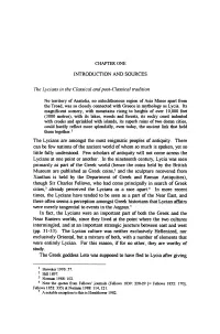 INTRODUCTION and SOURCES the Lycians in the Classical and Post