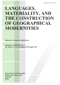 Languages, Materiality, and the Construction of Geographical Modernities