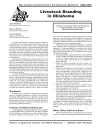 Livestock Branding in Oklahoma