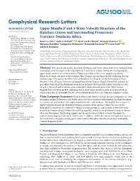 Upper Mantle P and S Wave Velocity Structure of the Kalahari Craton And