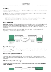 Web Pages Are Stored on Web Server and Can Be Viewed Using a Web Browser