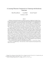 A Learning Theoretic Framework for Clustering with Similarity Functions