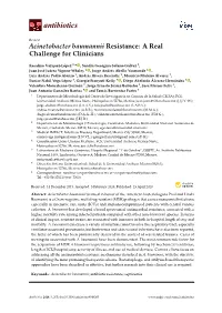 Acinetobacter Baumannii Resistance: a Real Challenge for Clinicians
