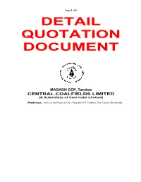 DETAIL QUOTATION DOCUMENT MAGADH OCP, Tandwa CENTRAL