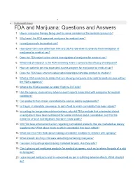 FDA Comments on CBD in Foods