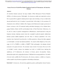 Genetic Portrait of North-West Indian Population Based on X Chromosome Alu Insertion Markers Abstract Alu Insertion Elements